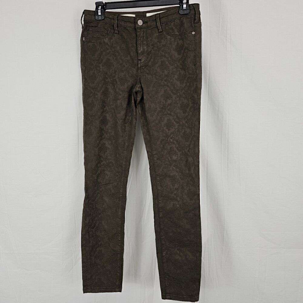Pilcro and the Letterpress Serif Pants Skinny Straight Leg Textured Womens Sz 28 - Picture 1 of 6